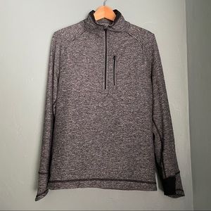 lululemon Men’s Heathered Black Surge Half Zip Size Small